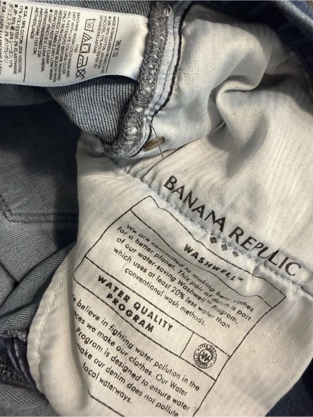 Lot Of 3 Jeans Banana Republic Traveler Slim Fit 36X32 Jeans Light Medium Dark
